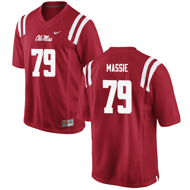Men Ole Miss Rebels #79 Bobby Massie College Football Jerseys-Red